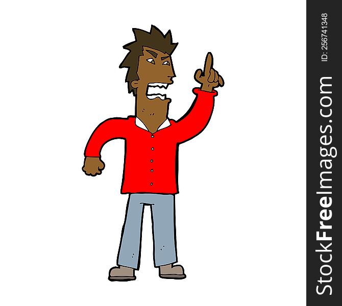 cartoon angry man making point