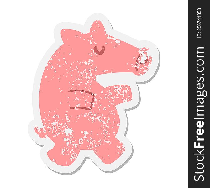 long snout pig grunge sticker