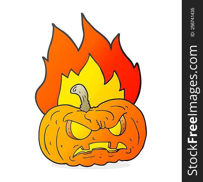 freehand drawn cartoon halloween pumpkin