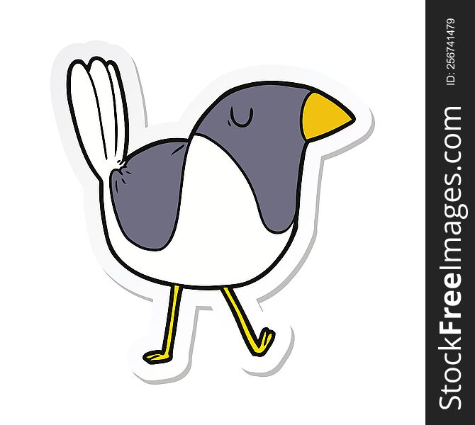 sticker of a cartoon bird