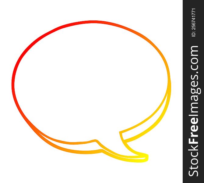 warm gradient line drawing of a cartoon red speech bubble