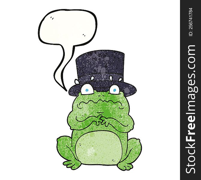 Speech Bubble Textured Cartoon Wealthy Toad