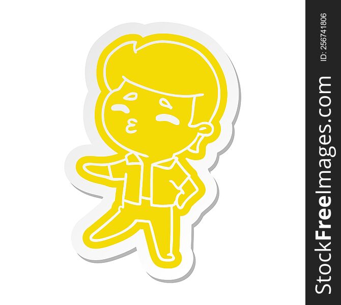 Cartoon Sticker Kawaii 1950 Cute Boy