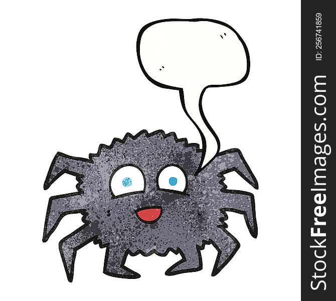 freehand speech bubble textured cartoon spider