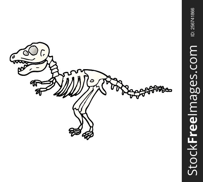 vector gradient illustration cartoon dinosaur bones