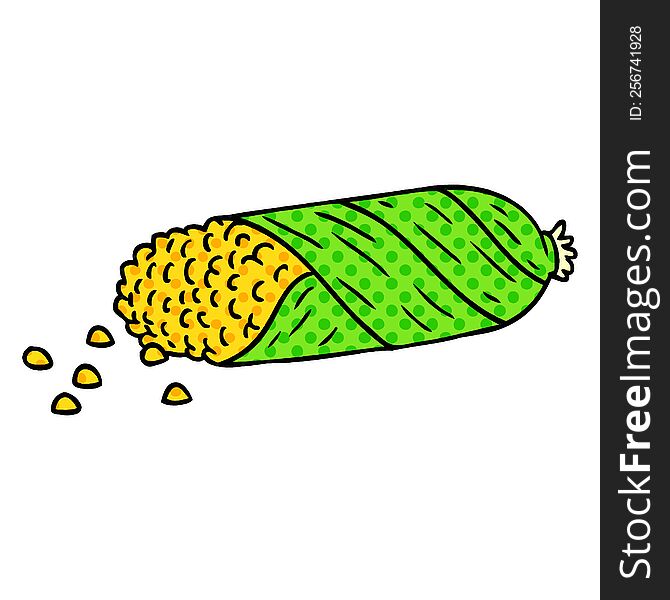 Cartoon Doodle Of Fresh Corn On The Cob