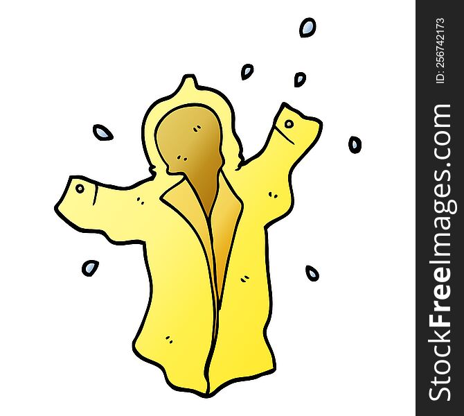 Vector Gradient Illustration Cartoon Wet Rain Coat