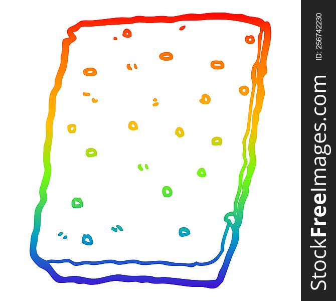 rainbow gradient line drawing of a cartoon flapjack