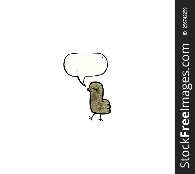 bird with speech bubble cartoon
