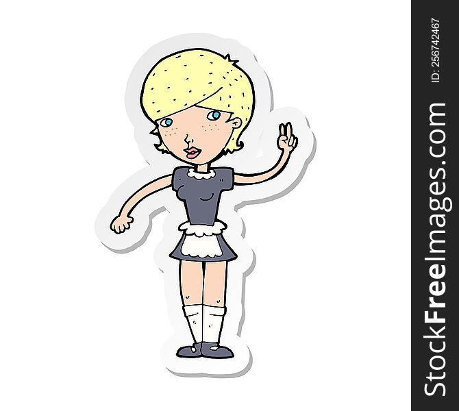 sticker of a cartoon waitress taking order