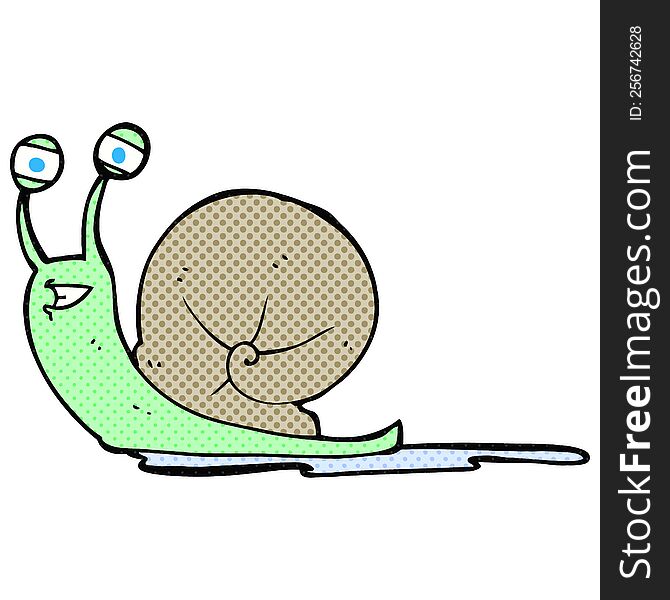 freehand drawn cartoon snail