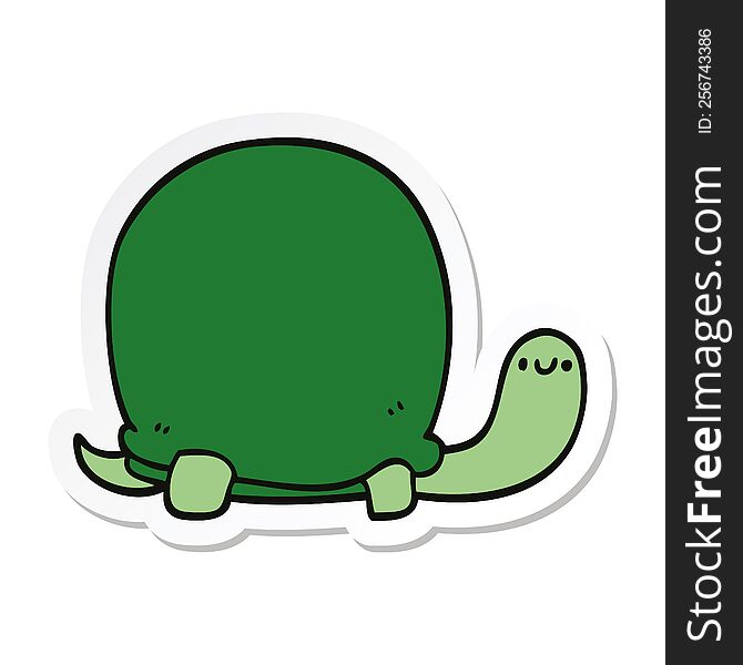 sticker of a cute cartoon tortoise