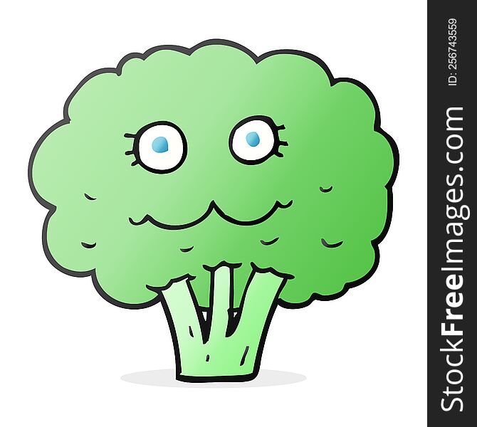 freehand drawn cartoon broccoli