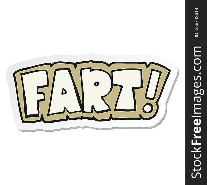 Sticker Of A Cartoon Fart Symbol