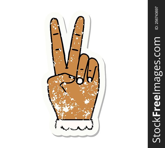 peace symbol two finger hand gesture illustration