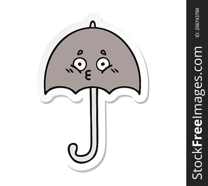 sticker of a cute cartoon umbrella