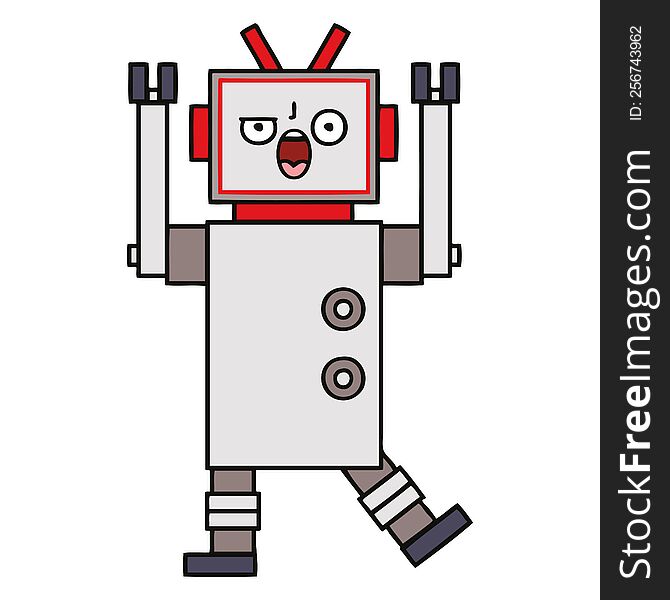 cute cartoon of a angry robot. cute cartoon of a angry robot