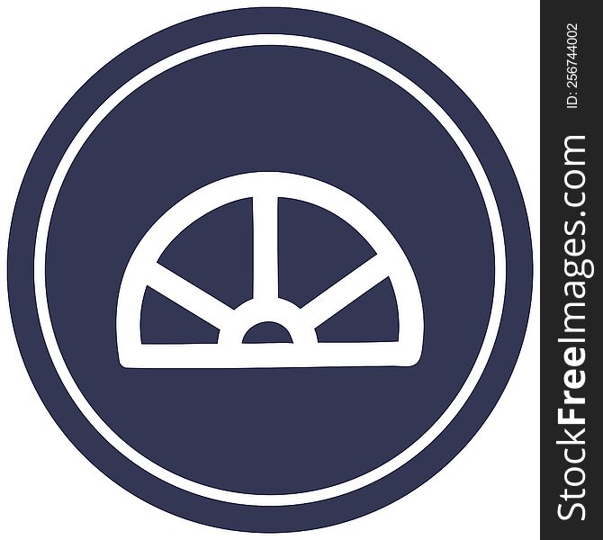 Protractor Math Equipment Circular Icon