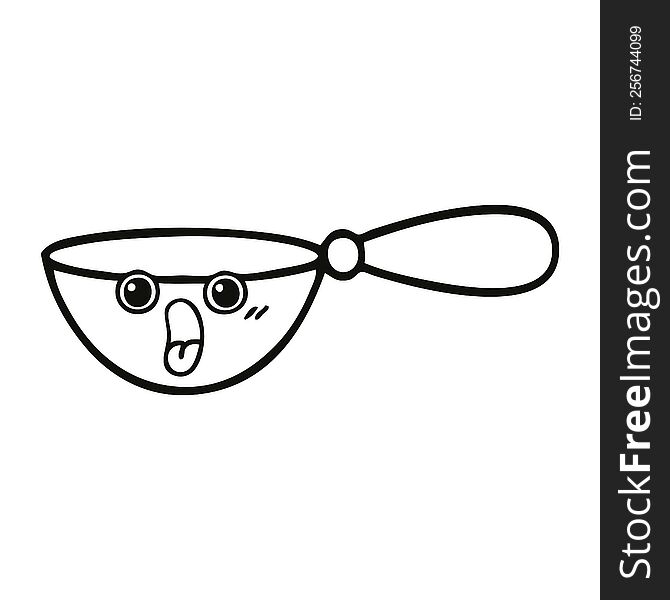 line drawing cartoon of a measuring spoon