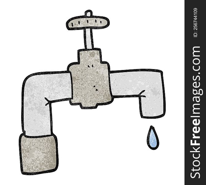 freehand textured cartoon dripping faucet