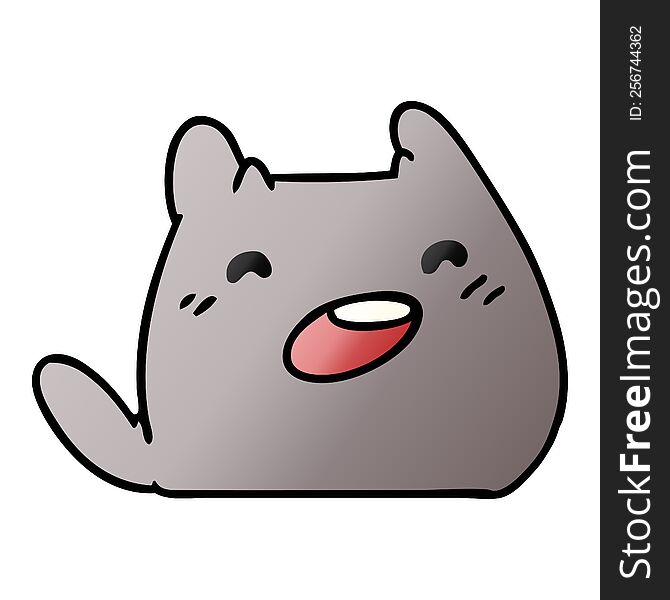 Gradient Cartoon Of A Kawaii Cat