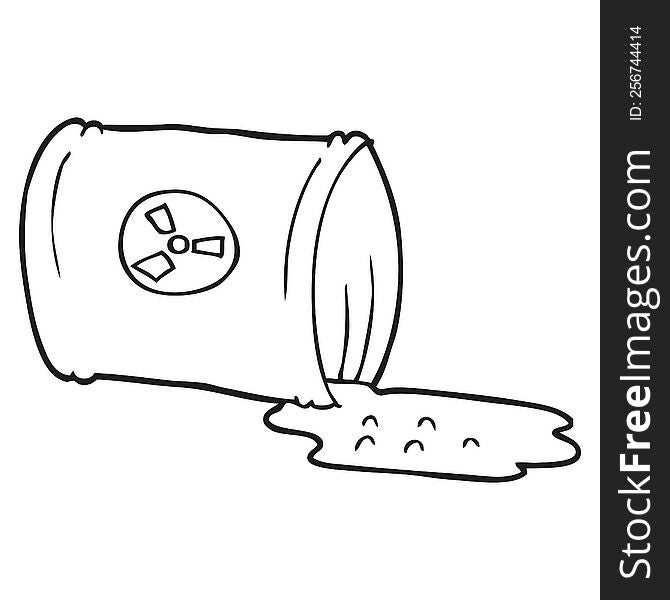 black and white cartoon nuclear waste