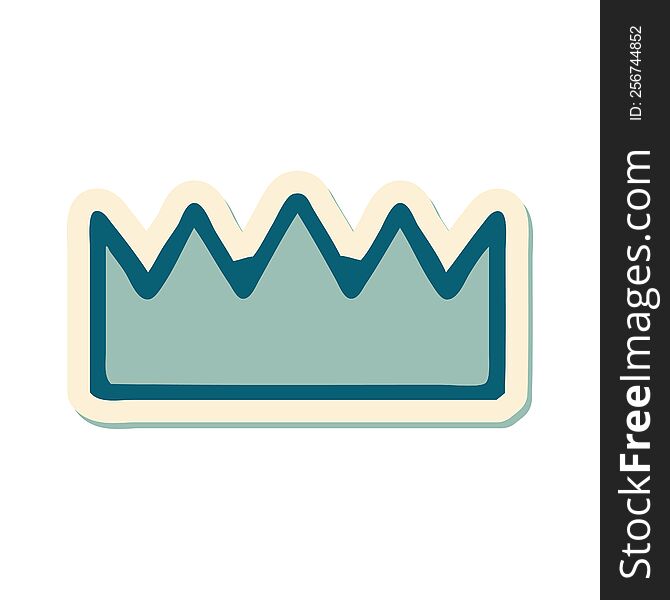 sticker of tattoo in traditional style of a crown. sticker of tattoo in traditional style of a crown