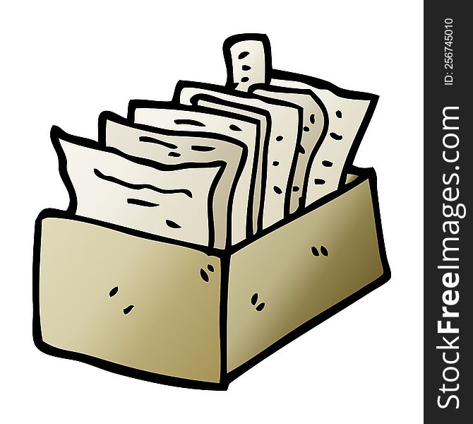 cartoon doodle box of files