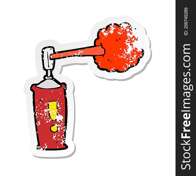 retro distressed sticker of a cartoon spray can
