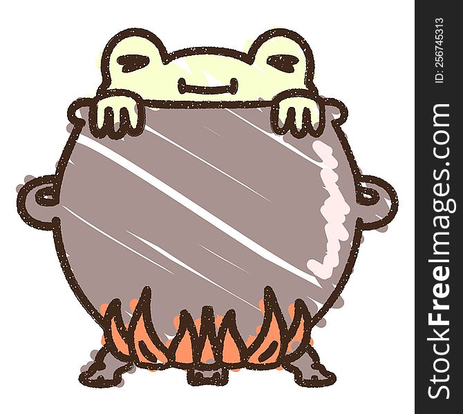 Cauldron Toad Chalk Drawing