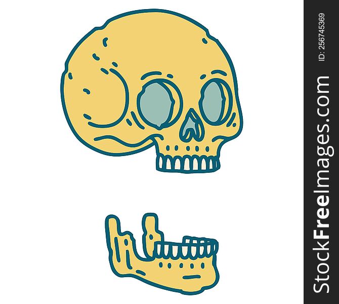Tattoo Style Icon Of A Skull