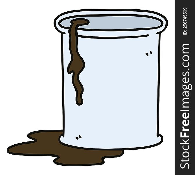 Quirky Hand Drawn Cartoon Barrel Of Oil