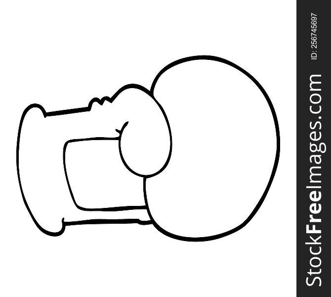 line drawing cartoon boxing glove