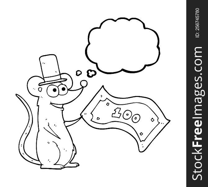 freehand drawn thought bubble cartoon rich mouse