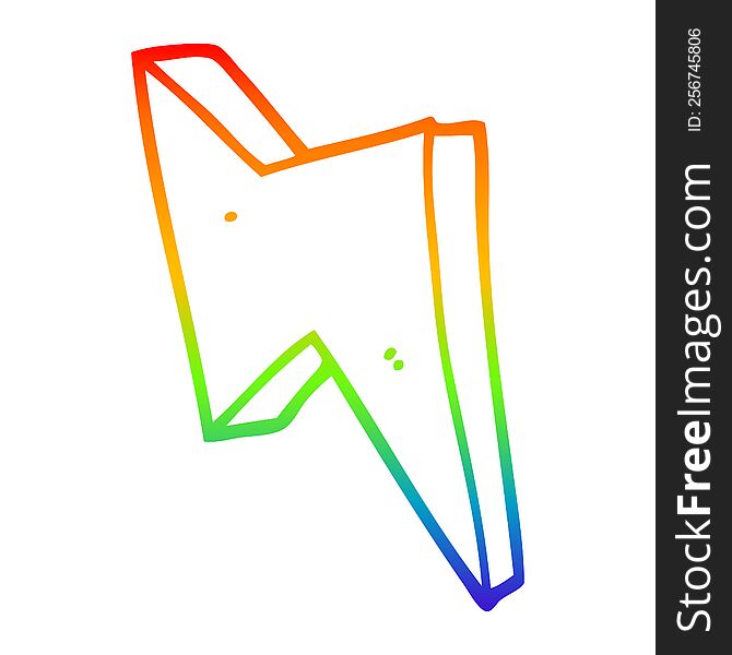 Rainbow Gradient Line Drawing Cartoon Lightning