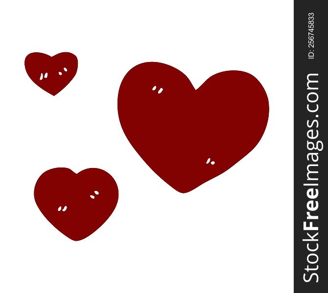 cartoon doodle love hearts