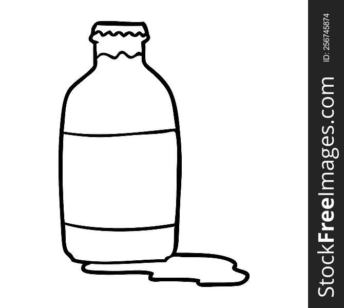 line drawing of a pint of fresh milk. line drawing of a pint of fresh milk