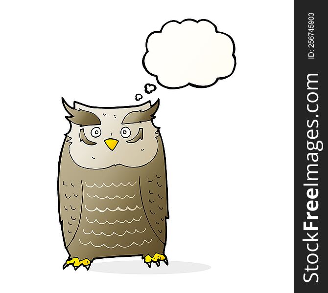 Cartoon Owl With Thought Bubble