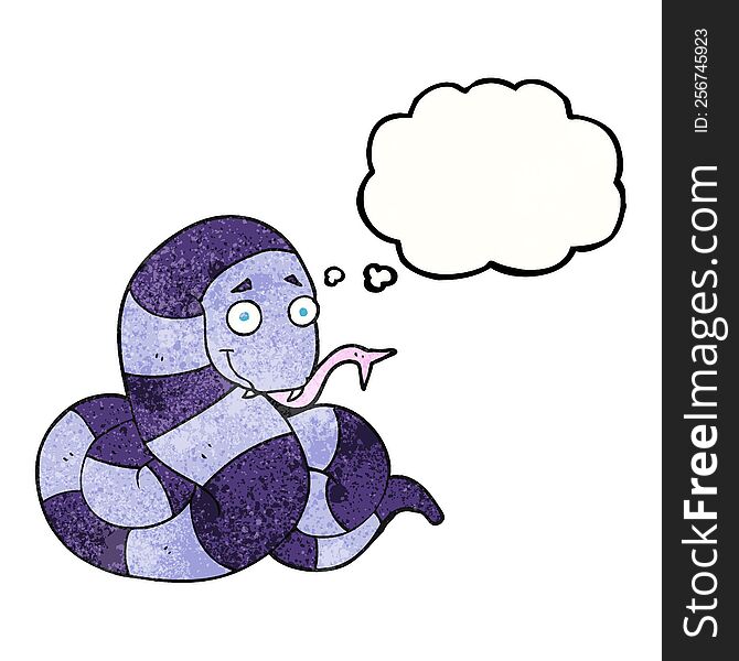 Thought Bubble Textured Cartoon Snake