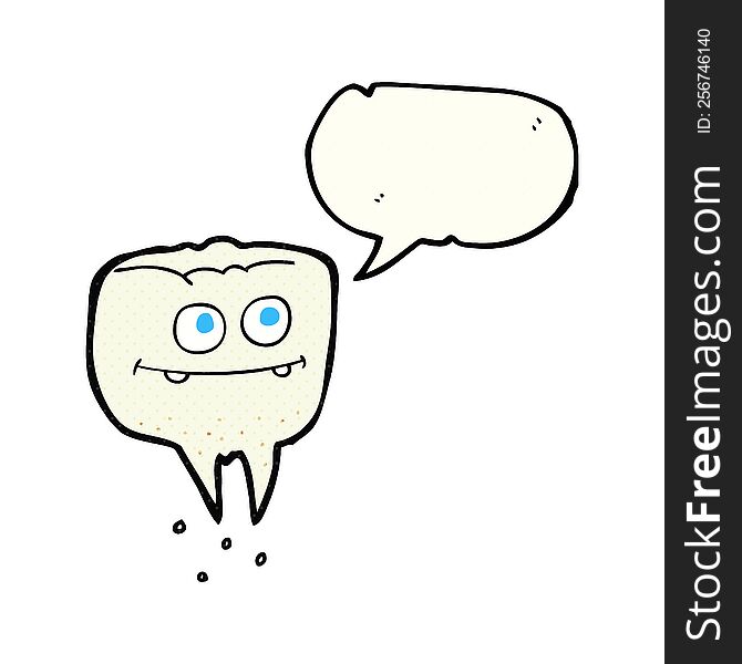 freehand drawn comic book speech bubble cartoon tooth