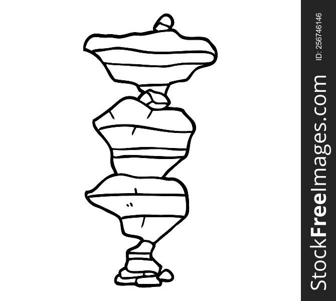 line drawing cartoon boulders