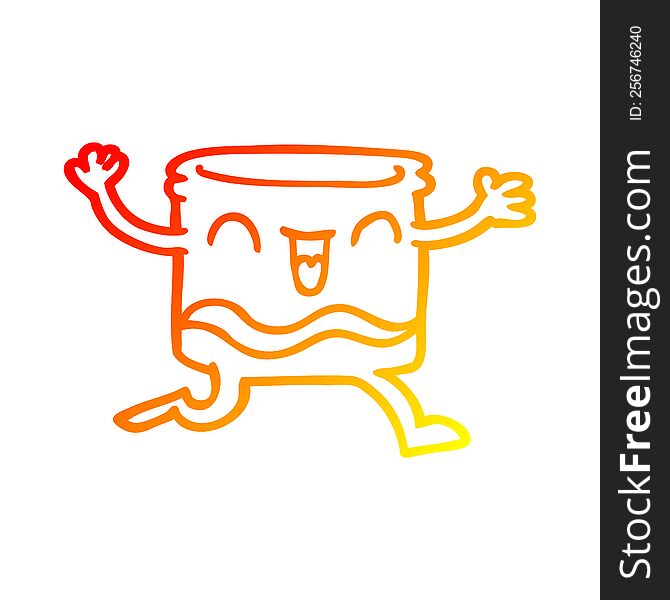 warm gradient line drawing of a happy cartoon whisky glass