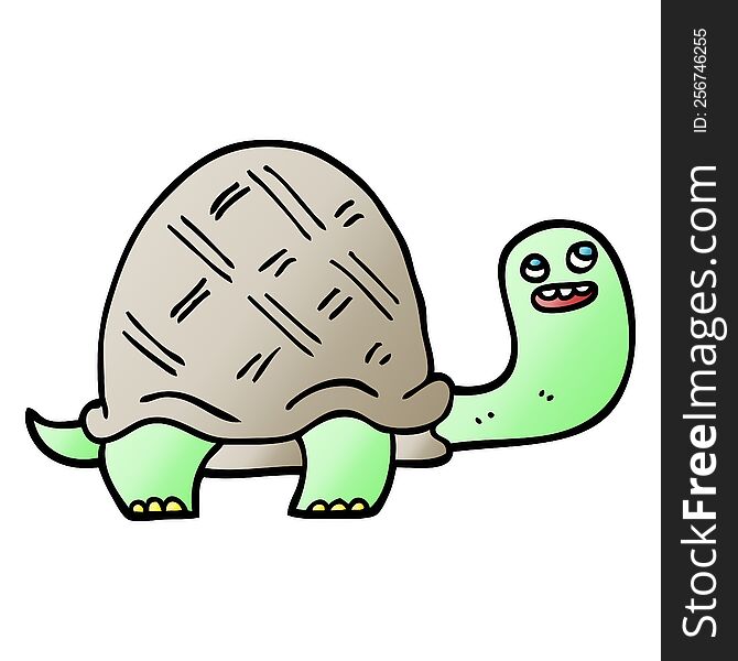 vector gradient illustration cartoon happy turtle