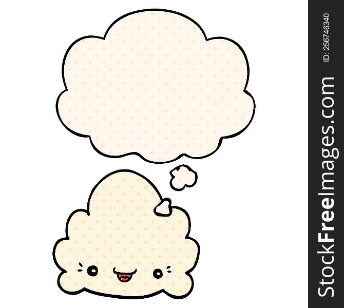 Cartoon Cloud And Thought Bubble In Comic Book Style