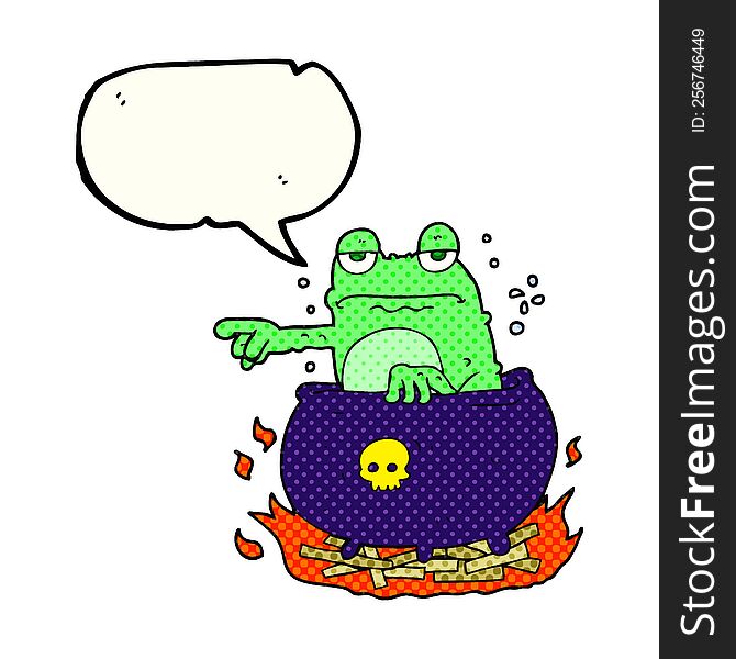 freehand drawn comic book speech bubble cartoon halloween toad