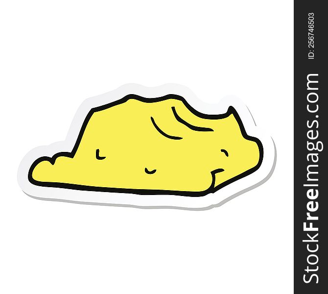 Sticker Of A Cartoon Butter
