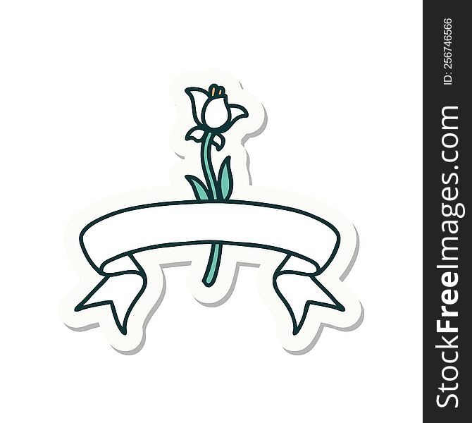 Tattoo Sticker With Banner Of A Lily