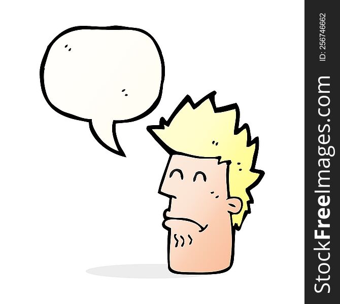 cartoon man feeling sick with speech bubble