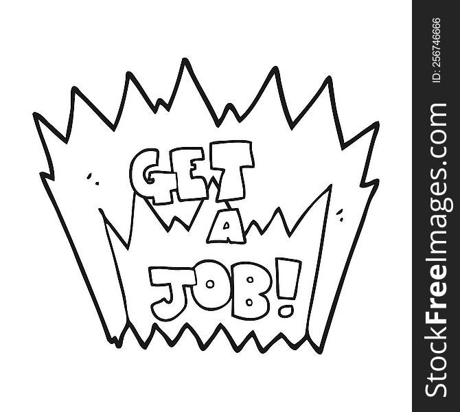 Black And White Cartoon Get A Job Symbol