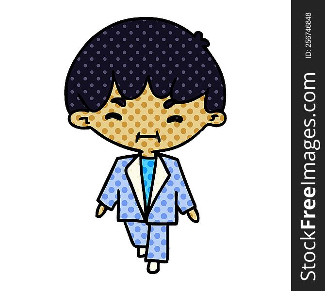 Cartoon Kawaii Cute Boy In Suit